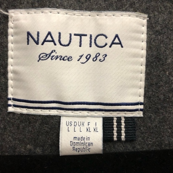 Nautica Women’s‎ Charcoal Wool Blend Pea Coat Large - Picture 3 of 4